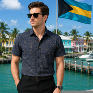 J.HAMPSTEAD " 100% PREMIUM COTTON " GREY PRINTED COUDROY DESIGN UNSTITCHED SHIRT FABRIC - 1.6 METRES / VV6354