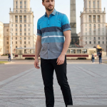 J.HAMPSTEAD " 100% PREMIUM COTTON " MULTI PRINTED COUDROY DESIGN UNSTITCHED SHIRT FABRIC - 1.6 METRES / VV6355