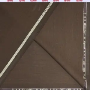 RAYMOND EXCELLENCE COLLECTION MERINO WOOL BLENDED BROWN COLOURED PLAIN UNSTITCHED TROUSER FABRIC -1.3 METRES / VV6678