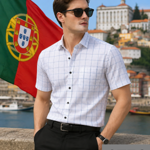 Raymond 100% Premium Cotton Peach Checkered Unstitched Shirt Fabric - 1.60 metres / VV6758