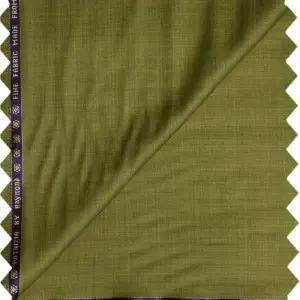 Raymond Patrizia Super 70's Merino Wool Green solid trouser Fabric-1.25 mts / VV6807