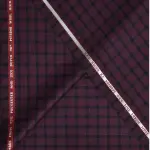 Raymond Adorn Super 90's Merino Wool purple checkered Suit Fabric-3.0 mts / VV6819