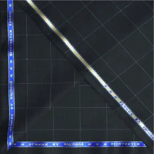 RAYMOND SPANAX 50WR BLACK UNSTITCHED SUIT FABRIC - 3.25 METRES / VV6837