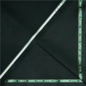 Raymond super 100s wool blended super nouva with self and gentle fabric Solid Green coloured unstitched suit fabric with length 3.0 metres / VV6853