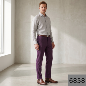 Raymond super 100 wool blended super noava with self and gentle fabric purple coloured unstitched trouser fabric with length 1.25 metres / VV6858