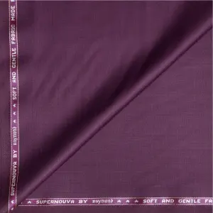 Raymond super 100 wool blended super noava with self and gentle fabric purple coloured unstitched trouser fabric with length 1.25 metres / VV6858