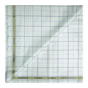 Siyaram's super Fine Bamboo Giza Italian Collection With Anti-Bacterial Green Self Design Unstitched Shirt Fabric - 1.60 metres / VV6885