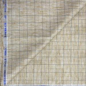 Siyaram's Linen Cotton Checkered Brown Unstitched Shirt Fabric 1.6 Mts - VV6977 /S424