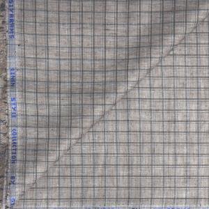 Siyaram's Linen Cotton Checkered Brown Unstitched Shirt Fabric 1.6 Mts - VV6983/S424