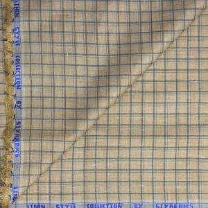 Siyaram's Linen Cotton Checkered Brown Unstitched Shirt Fabric 1.6 Mts - VV6985 /S424