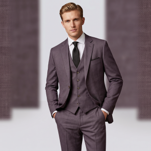 RAYMOND CHAMPION's COLLECTION SUSTAINOUVA 45 % MERINO WOOL BLENDED OLD ROSE MATTY UNSTITCHED SUIT FABRIC- 3.5 MTS / VV7291 - 4321