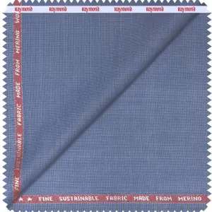 RAYMOND CHAMPION's COLLECTION SUSTAINOUVA 45 % MERINO WOOL BLENDED BLUE MATTY UNSTITCHED SUIT FABRIC -3MTS - 4321 / VV7292
