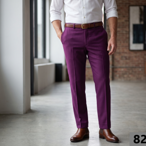 J. HAMPSTEAD PURPLE TERRON RAYON UNSTITCHED TROUSER FABRIC - 1.25 METRES / VV8214
