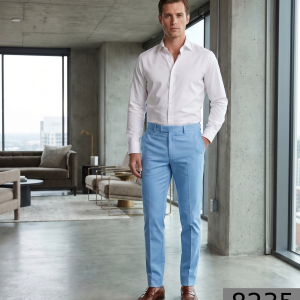 J.HAMPSTEAD TERRON RAYON ICE BLUE UNSTITCHED TROUSER FABRIC -1.25 MTS / VV8235