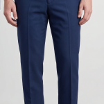 J.Hampstead Viscose Rayon Blue Solid Trouser Fabric of 1.25 Mts / VV8236