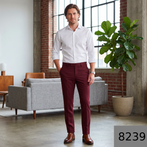 J.HAMPSTEAD TERRON RAYON MAROON UNSTITCHED TROUSER FABRIC -1.25 MTS / VV8239