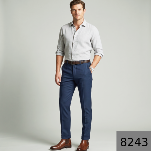 J.HAMPSTEAD TERRON RAYON GREYSIH BLUE UNSTITCHED TROUSER FABRIC -1.25 MTS / VV8243