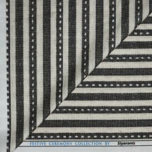 Siyaram's Festive Ceremony Collection Vertical Striped Pattern with "HEMP" blended Grey colour Unstitched Shirt Fabric - 1.6 Mts / VV2256