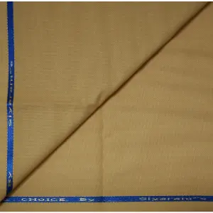 Siyaram's Beige Plain Terron Rayon Unstitched Trouser Fabric - 1.25 Metres / VV5794