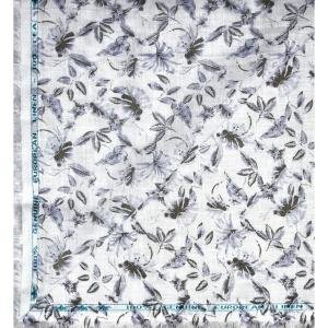 Weaves Empire 100% Genuine European Linen with 100 LEA count Grey colour Printed Unstitched Shirt Fabric - 1.60 Mts / VV2192