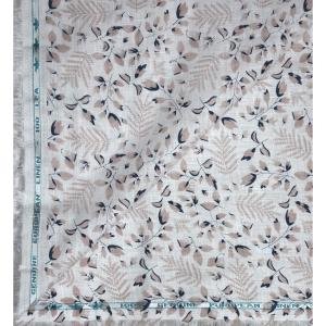 Weaves Empire 100% Genuine European Linen with 100 LEA count Peach colour Printed Unstitched Shirt Fabric - 1.60 Mts / VV2196