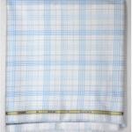 SIYARAM'S SUPERFINE BAMBOO GIZA WITH ANTI BACTERIA ( ANTI-CORONA ) SKY BLUE COLOUR CHECKERED UNSTITCHED SHIRT FABRIC - 1.6 METRES / VV6268