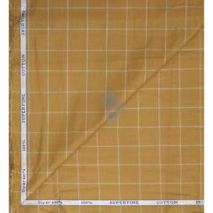 Siyaram's 100% Superfine Cotton Brown (Bronze) colour with Checkered Pattern Unstitched Shirt Fabric of 1.6 Mts / VV2359L