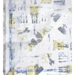 Siyaram's 100% Pure Linen 60 Lea Printed White colour Unstitched Shirt Fabric of 1.60 mts / VV2366C