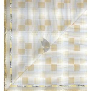 Siyaram's Bamboo Blended with Anti Bacterial benefits Jacquard pattern Gold (Amber) Colour Unstitched Shirt Fabric of 1.6 Mts / VV2371F