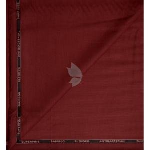 Siyaram's Bamboo Blended with Anti Bacterial benefits Plain pattern Red Colour Unstitched Shirt Fabric of 1.6 Mts / VV2372B