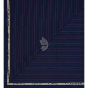 Siyaram's Bamboo Blended with Anti Bacterial benefits Striped pattern Navy Blue Colour Unstitched Shirt Fabric of 1.6 Mts / VV2372K