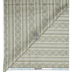 Siyaram's Festive Ceremony Collection Vertical Striped Pattern with "HEMP" blended Green colour Unstitched Shirt Fabric - 1.6 Mts / VV2379A