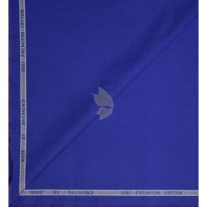 Raymond 100% Egyptian Giza Cotton (Premium Cotton) Royal Blue (Dark Blue) colour Plain Pattern Unstitched Shirt Fabric of 1.60 meters / VV2383S