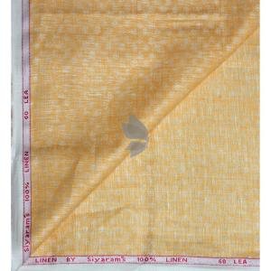 Siyaram's "Revista Collection" 100% Pure Royal Linen 60 Lea Jacquard Gold (Amber) colour Unstitched Shirt Fabric of 1.60 mts / VV2495