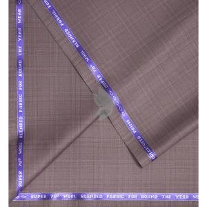 Raymond Super 70's Australian Merino Wool Fabric Round the Year Wear with Checkered Pattern Brown (Taupe) colour Unstitched Suit Fabric of 3.5 Meters / VV2575