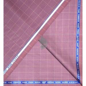 Raymond Super 100's Australian Merino Wool Fine Fabric with Checkered Pattern and Pink (Old Rose) colour Unstitched Suit Fabric of 3.25 Meters / VV2560
