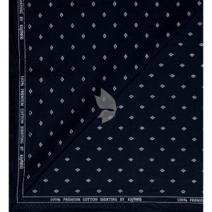 Raymond 100% Egyptian Giza Cotton (Premium Cotton) Dark Blue Printed Pattern Unstitched Shirt Fabric of 1.60 meters / VV2388H