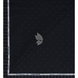 Raymond 100% Egyptian Giza Cotton (Premium Cotton) Black Printed Pattern Unstitched Shirt Fabric of 1.60 meters / VV2388D