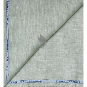 Raymond 100% Pure Linen from "FIJI" with "Double Wrap Weaving" Green colour Plain Unstitched Shirt Fabric of 1.70 meters / VV2632