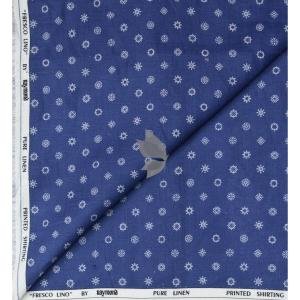 Raymond 100% Pure Linen Blue color Printed Unstitched Shirt Fabric of 1.6 meters / VV2389I