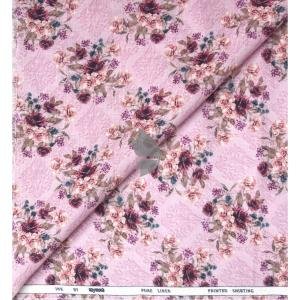 Raymond 100% Pure Linen Pink (Misty Rose) color Printed Unstitched Shirt Fabric of 1.6 meters / VV2389G
