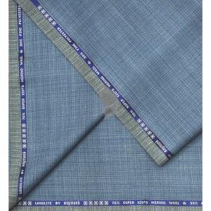 Raymond Luxurious fabrics with Super 120's Wool with 70% wool "Luxolite" Collection Blue colour Checkered Unstitched Suit Fabric of 3.5 Mts / VV2652