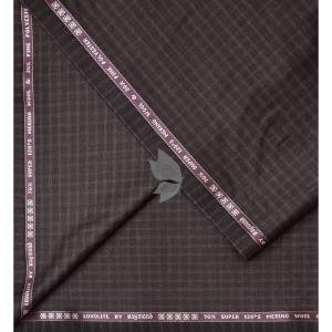 Raymond Luxurious fabrics with Super 120's Wool with 70% wool "Luxolite" Collection Brown colour Checkered Unstitched Suit Fabric of 3.5 Mts / VV2644