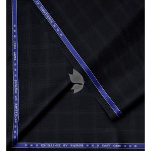Raymond "Excellence" collection with 45% merino wool Black Checkered unstitched suit fabric of 3.5 Mts / VV2700