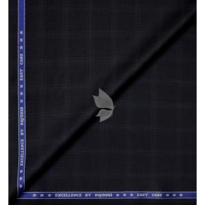 Raymond "Excellence" collection with 45% merino wool Black Checkered unstitched trouser fabric of 1.25 Mts / VV2699