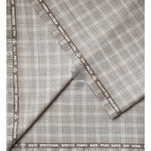 Raymond Champions Collection made from Super 90's merino wool stretch for ultra fit Green (Sage) checkered unstitched suit fabric of 3.5 Mts / VV2692
