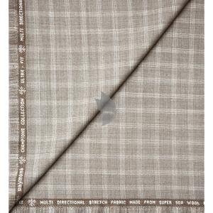 Raymond Champions Collection made from Super 90's wool stretch for ultra fit Green (Sage) checkered unstitched trouser fabric of 1.3 Mts / VV2691