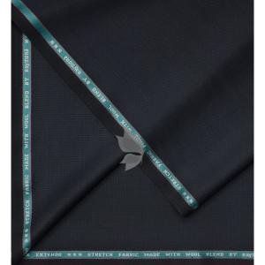 Raymond Extendo collection made with 51% wool + 28% cool max + stretch fabric Navy Blue Jacquard  for comfort unstitched suit fabric of 3.5 Mts / VV2684