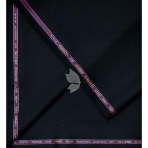 Raymond "Capezio" collection Super 70's merino wool, wool rich blend Black gabardine weave solid unstitched suit fabric of 3.5 Mts / VV2680