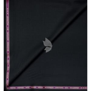 Raymond "Capezio" collection made with Super 70's merino wool & wool rich blend Black gabardine weave solid unstitched trouser fabric of 1.3 Mts / VV2679